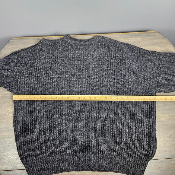 Vintage Saks Fifth Avenue Real Clothes Ribbed Cotton Knit Sweater Made USA Gray - Picture 7 of 8